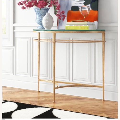 Used Etta Avenue Gold Glass Side Table for sale on AptDeco