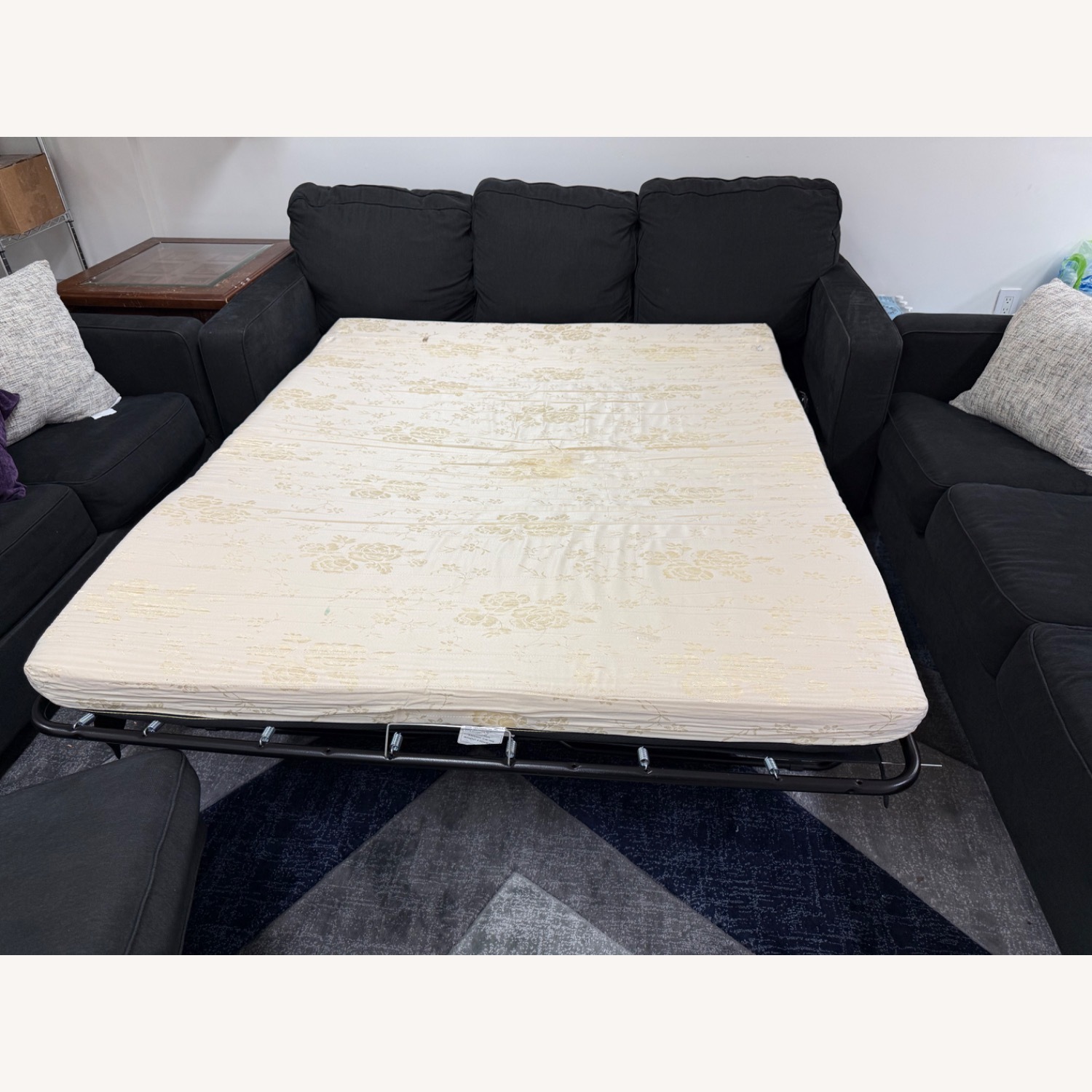 Ashley Furniture Dark Gray Fabric Sleeper Sofa - image-2