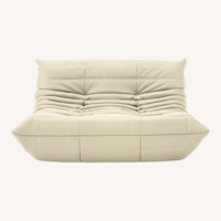 Ligne Roset Togo Light Gray Suede Loveseat