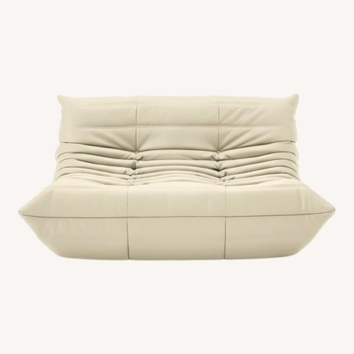 Used Ligne Roset Togo Light Gray Suede Loveseat for sale on AptDeco