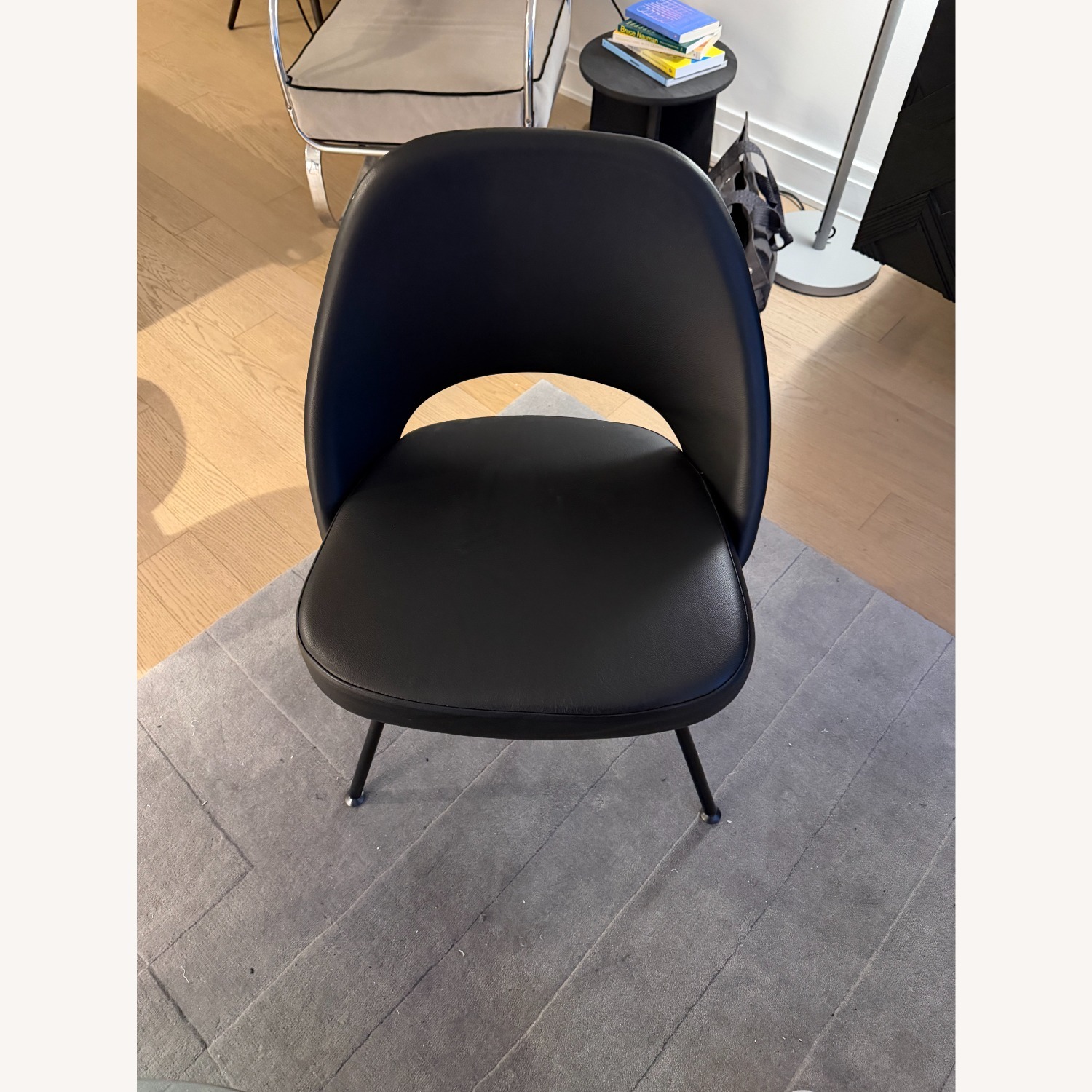 Knoll Saarinen Black Leather Dining Chair - image-2