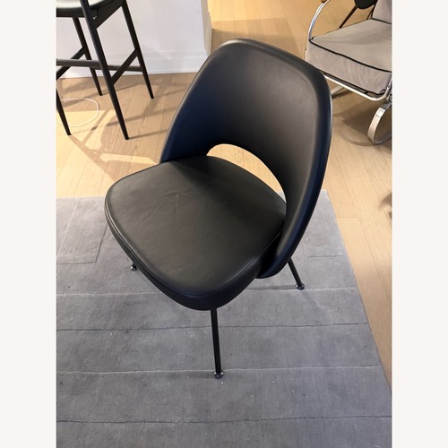 Used Knoll Saarinen Black Leather Dining Chair for sale on AptDeco