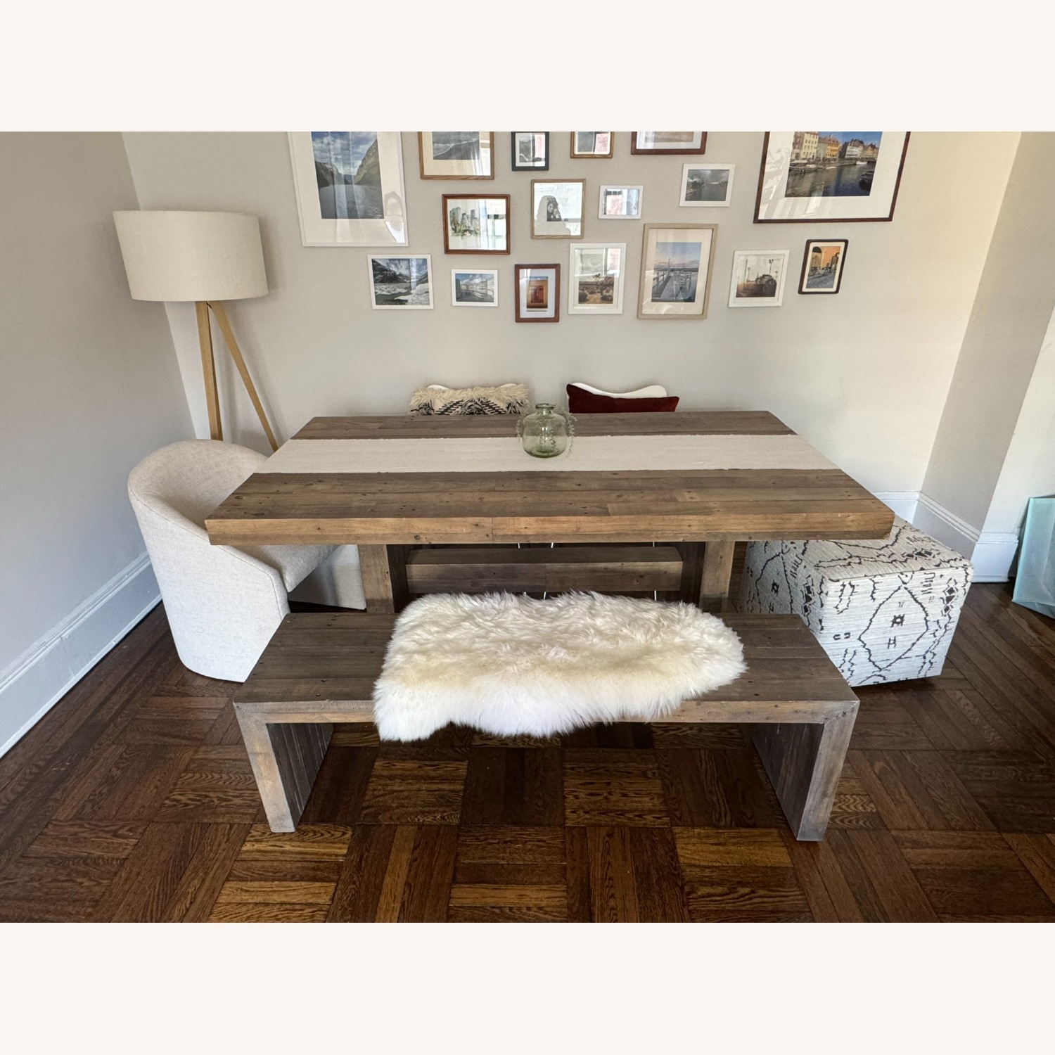 West Elm Solid Reclaimed Wood Dining Table & Bench - image-1