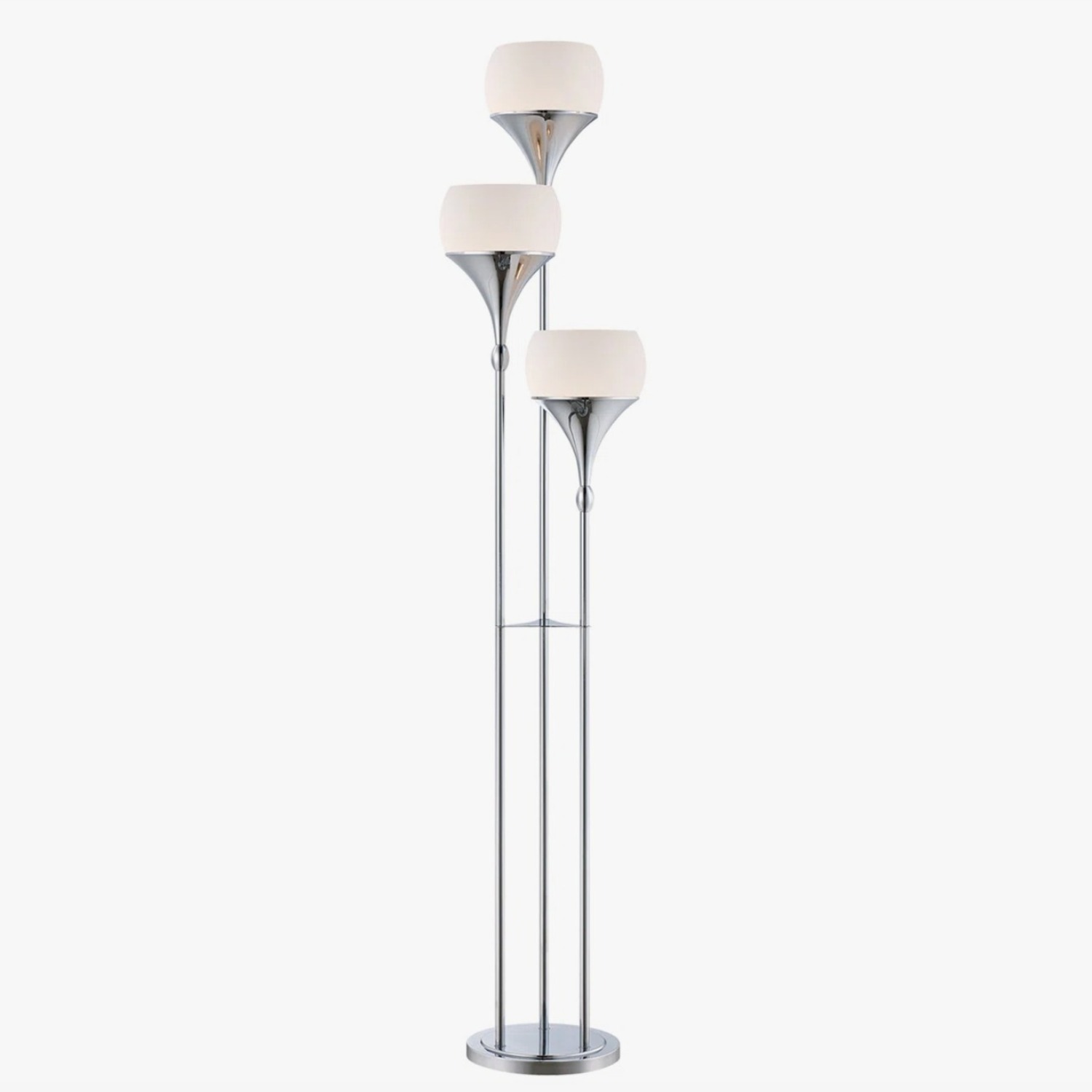 Polished Chrome Torchiere Floor Lamp - image-1