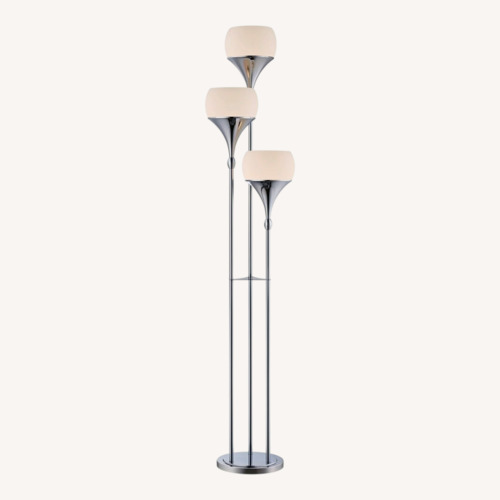 Used Polished Chrome Torchiere Floor Lamp for sale on AptDeco