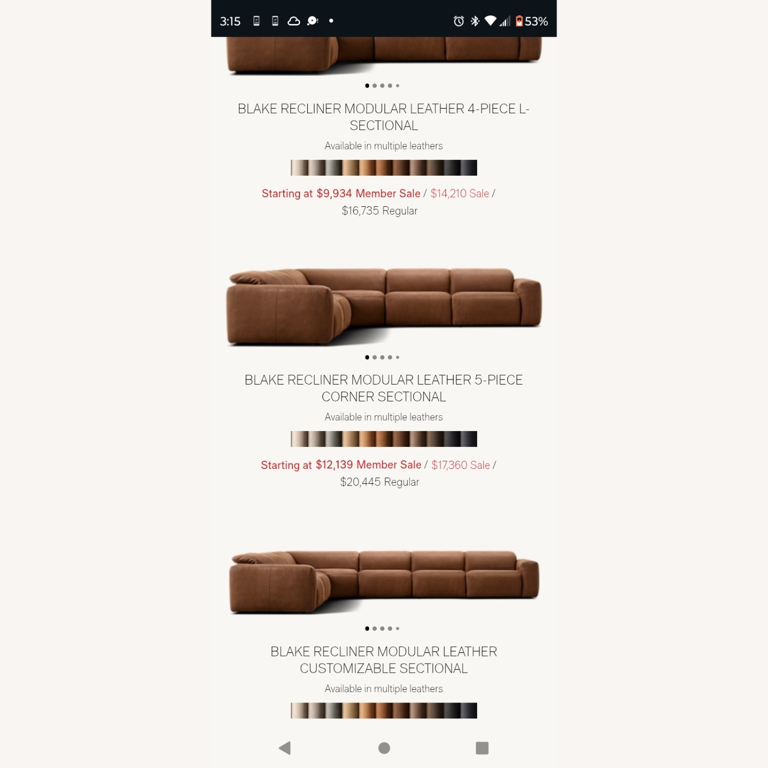 Restoration Hardware Blake 3+ Piece Sectional - image-2