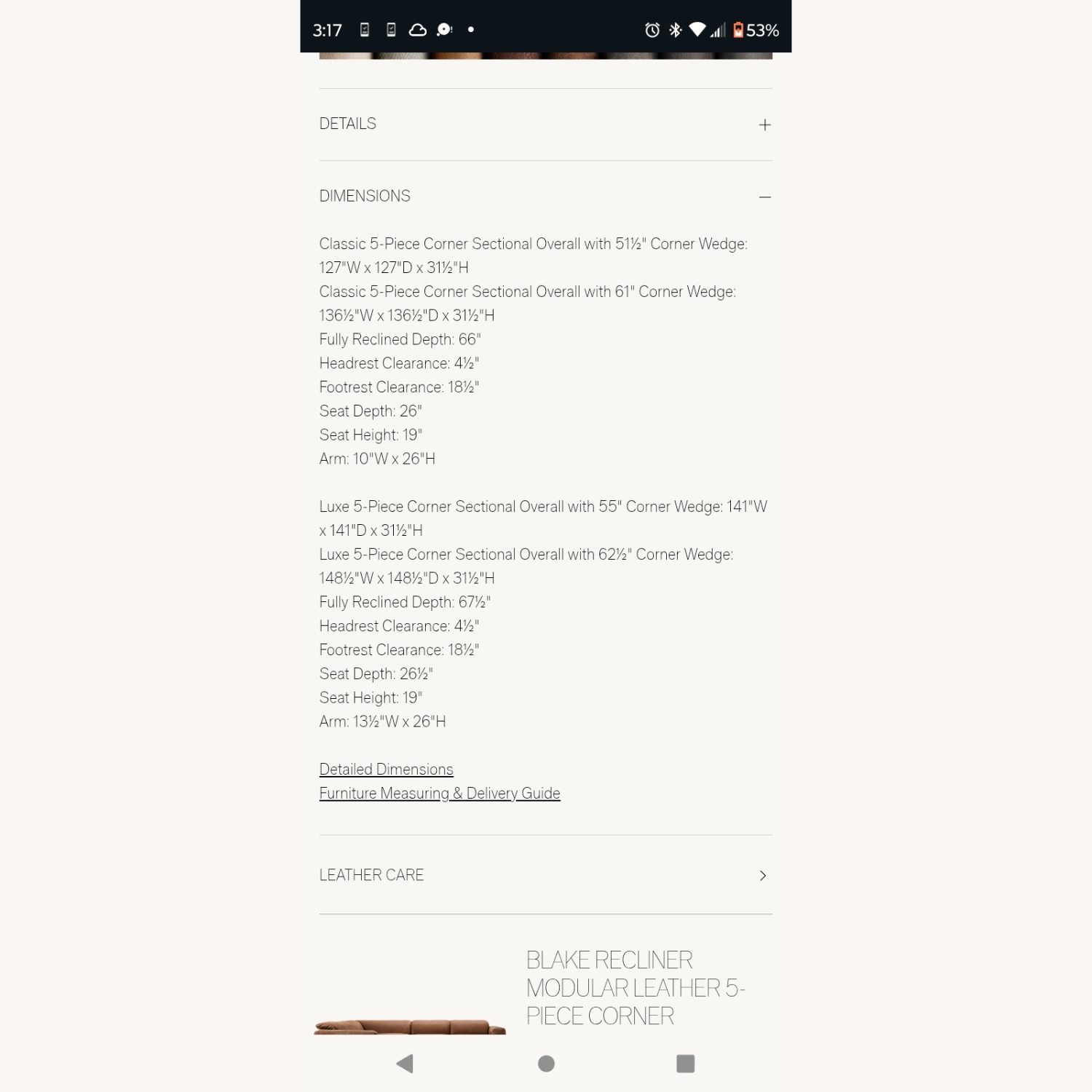 Restoration Hardware Blake 3+ Piece Sectional - image-3