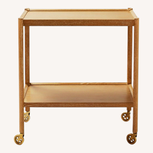 Used Serena & Lily Ellington Oak Bar Cart for sale on AptDeco