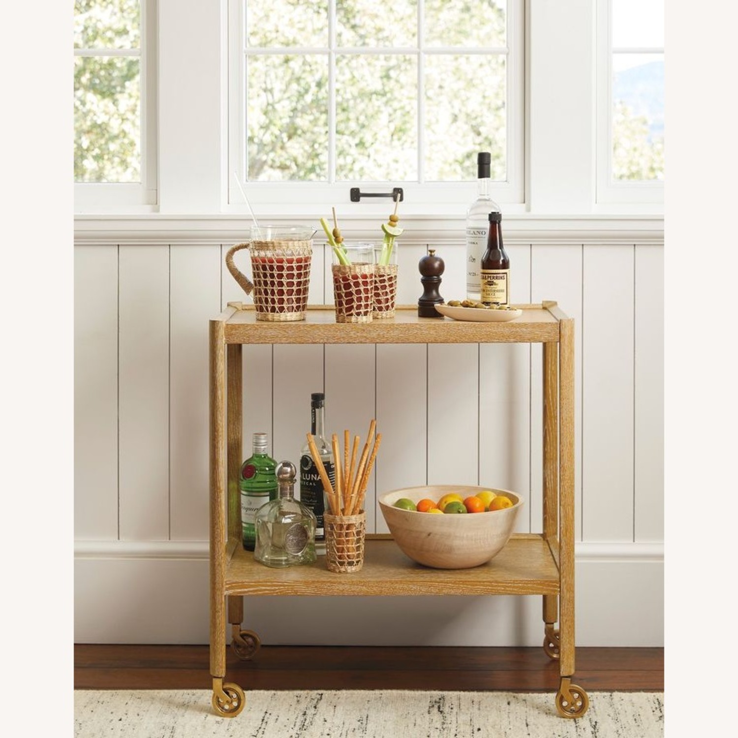 Serena & Lily Ellington Oak Bar Cart - image-5