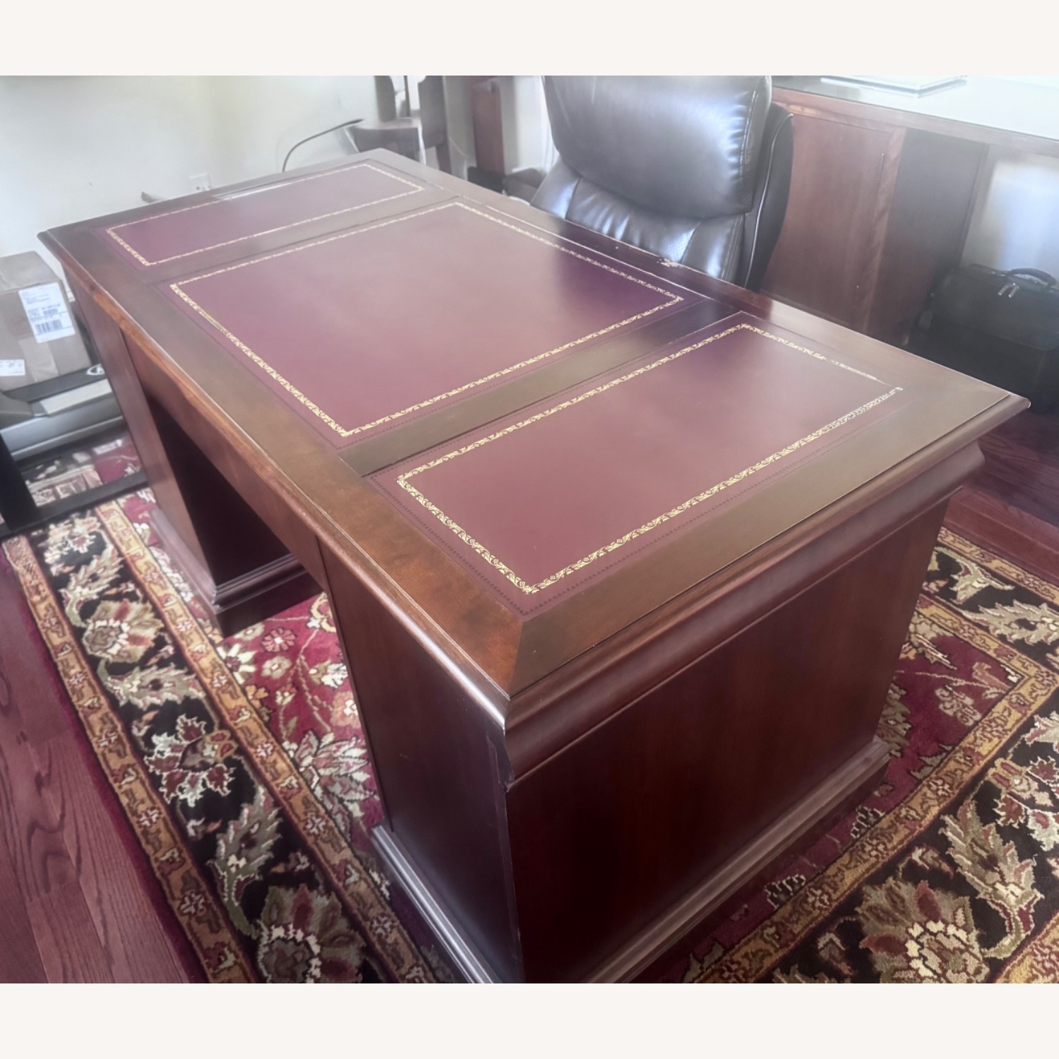 Hekman Furniture Dark Brown Wood Desk - image-1