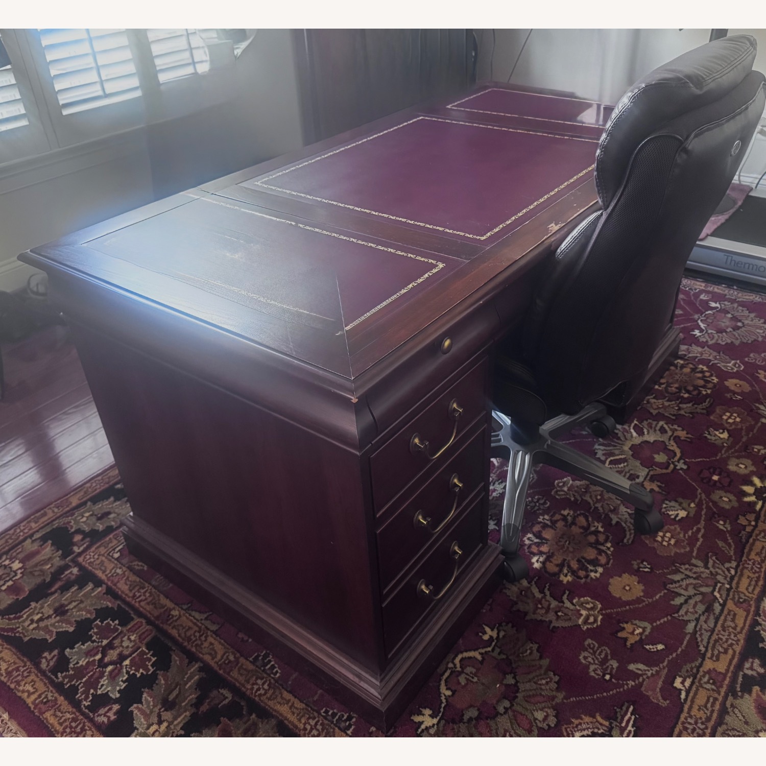 Hekman Furniture Dark Brown Wood Desk - image-2