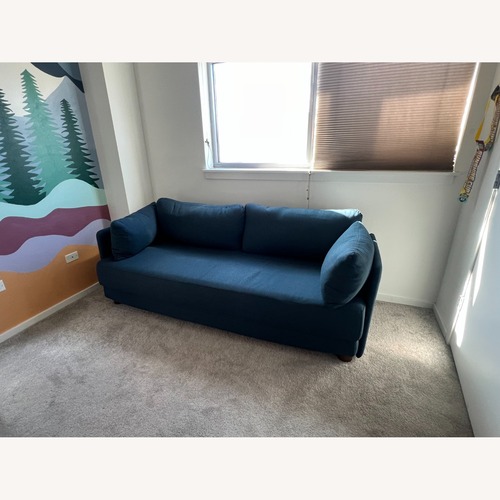 Used Burrow Shift Sleeper Sofa Blue Sleeper Sofa for sale on AptDeco