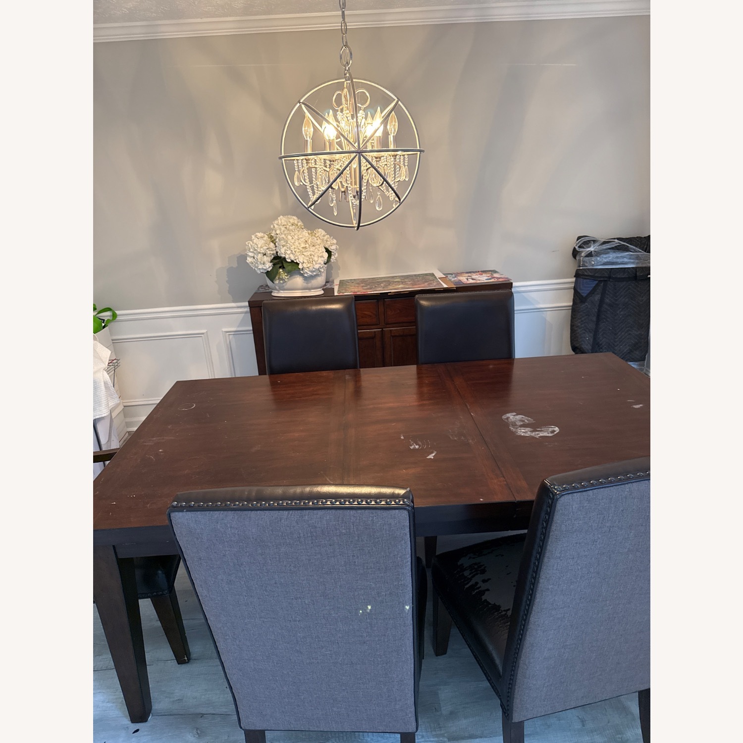 Havertys Dark Brown Wood Dining Table - image-2