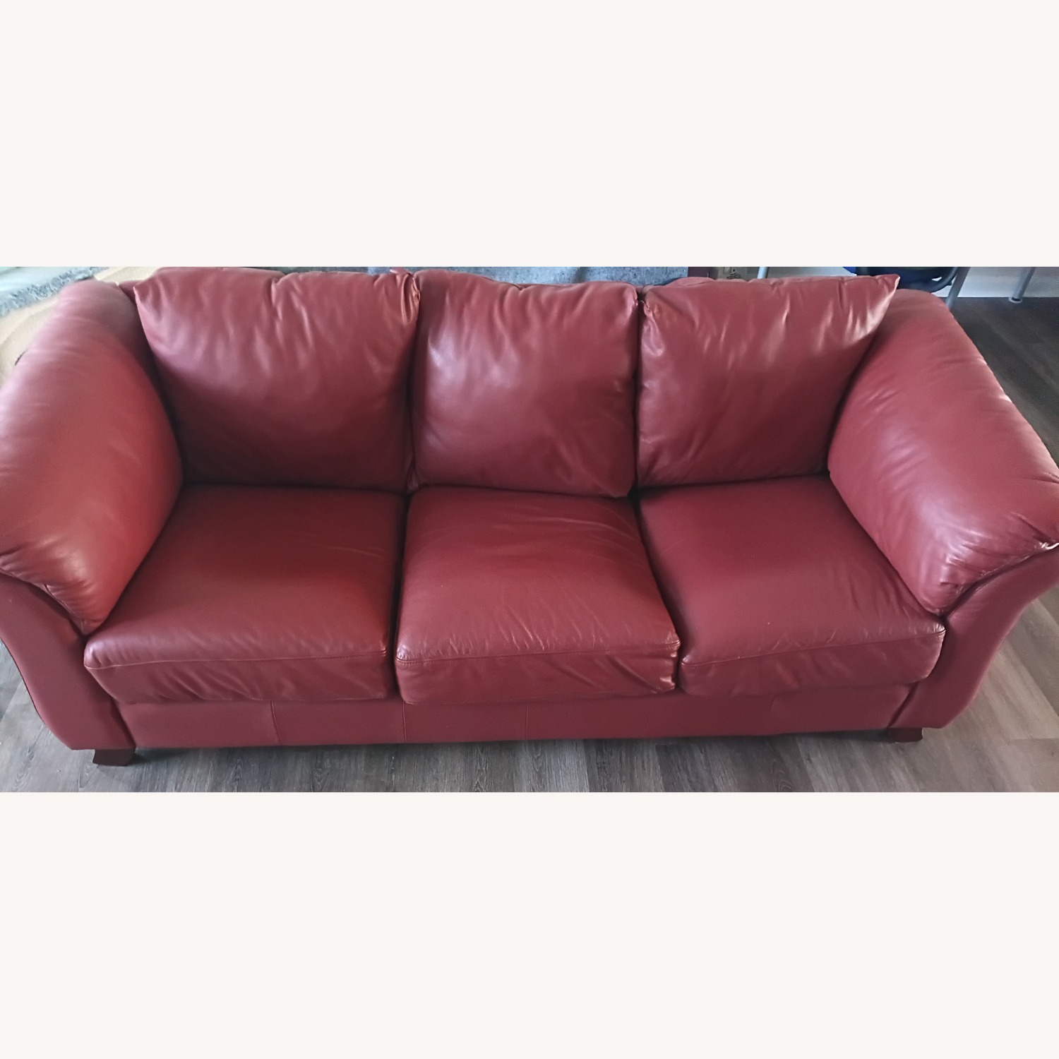 3 Cushion Italian Red Sofa - image-1