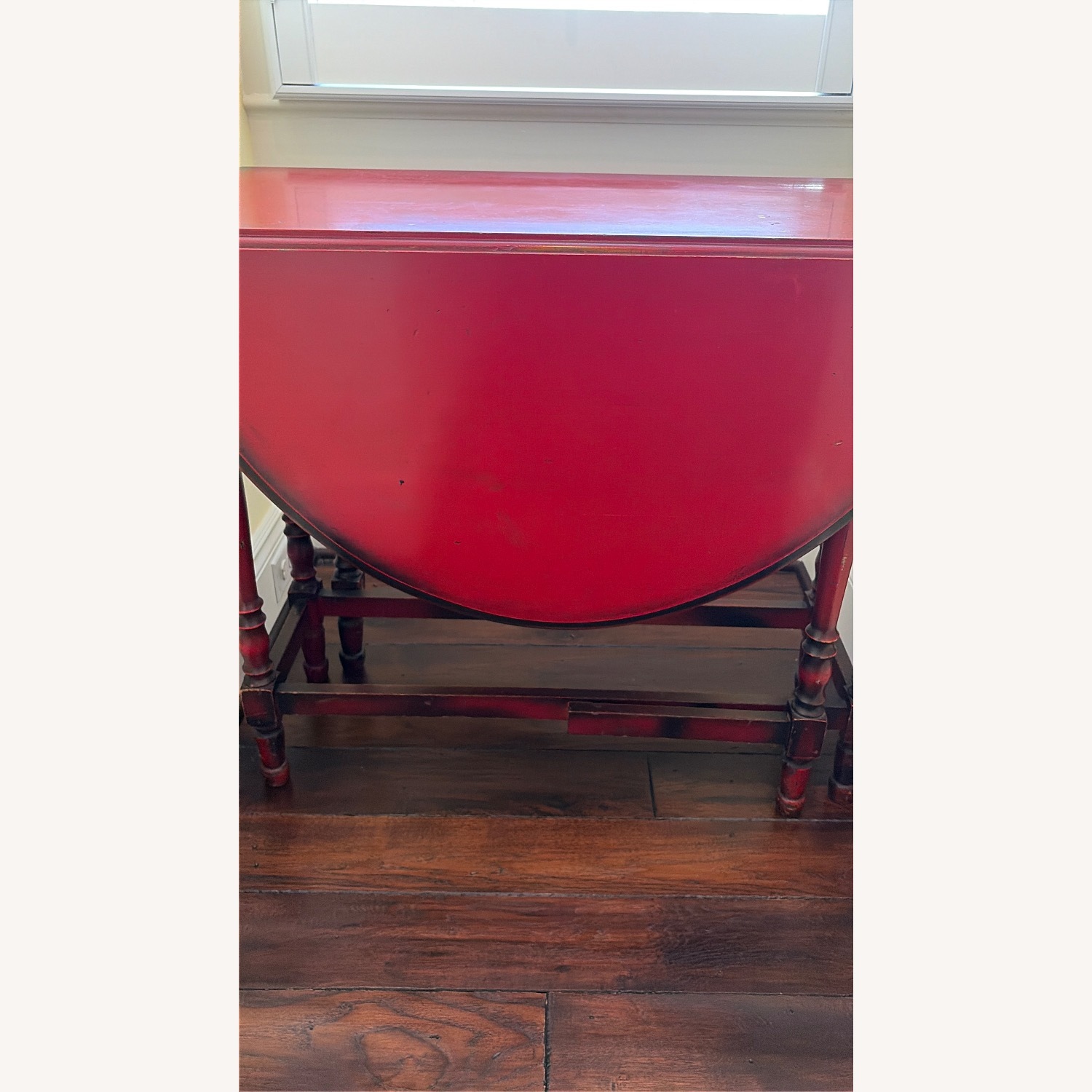 Antique Red Gateleg Drop-leaf Table - image-5