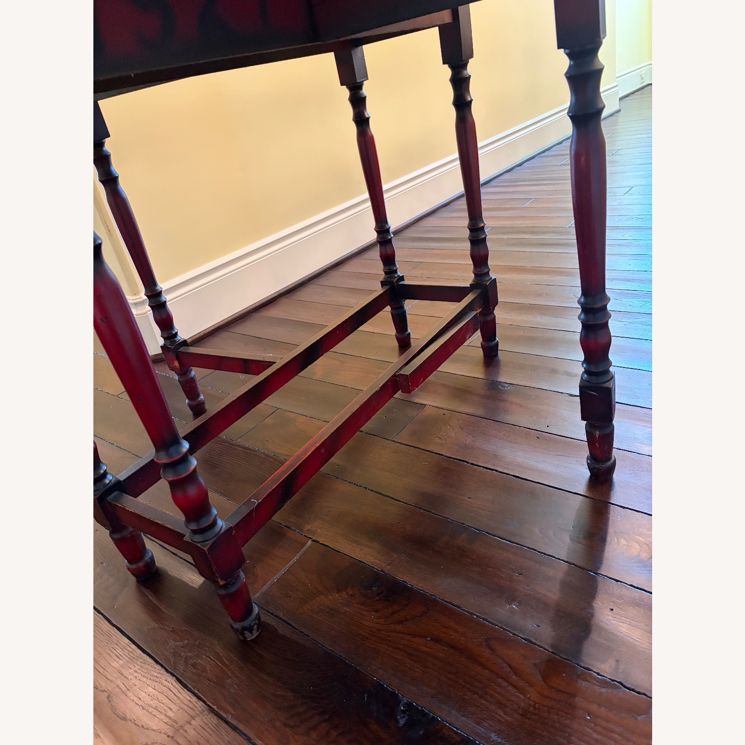 Antique Red Gateleg Drop-leaf Table - image-7
