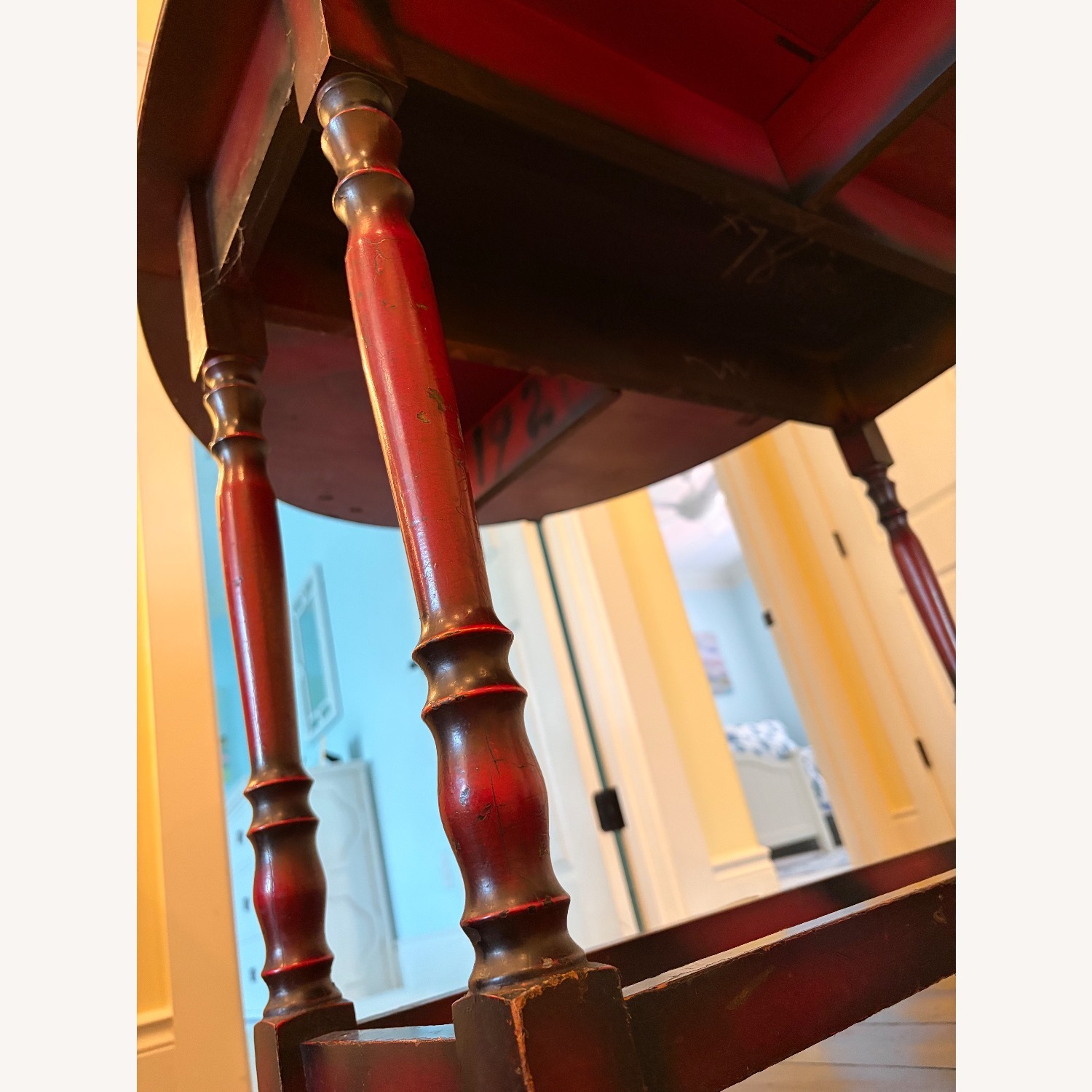 Antique Red Gateleg Drop-leaf Table - image-9