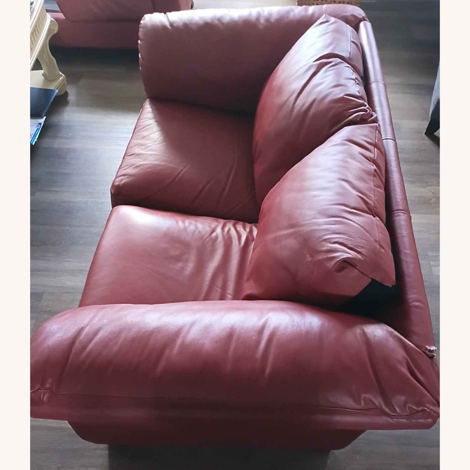 ItalModern Red Leather 2 Seater Sofa - image-6