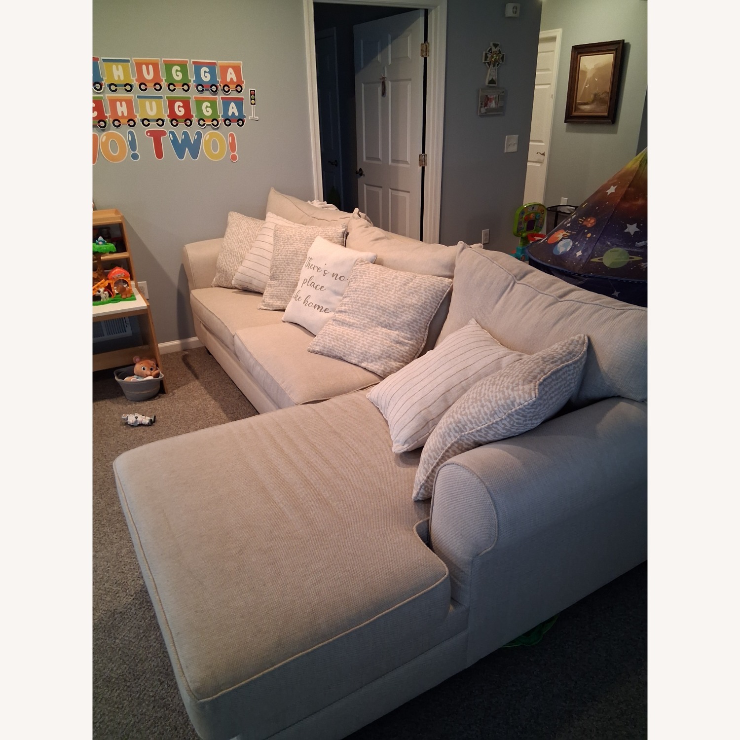 Bob's Discount Furniture Fabric 2 Piece Sectional - image-1