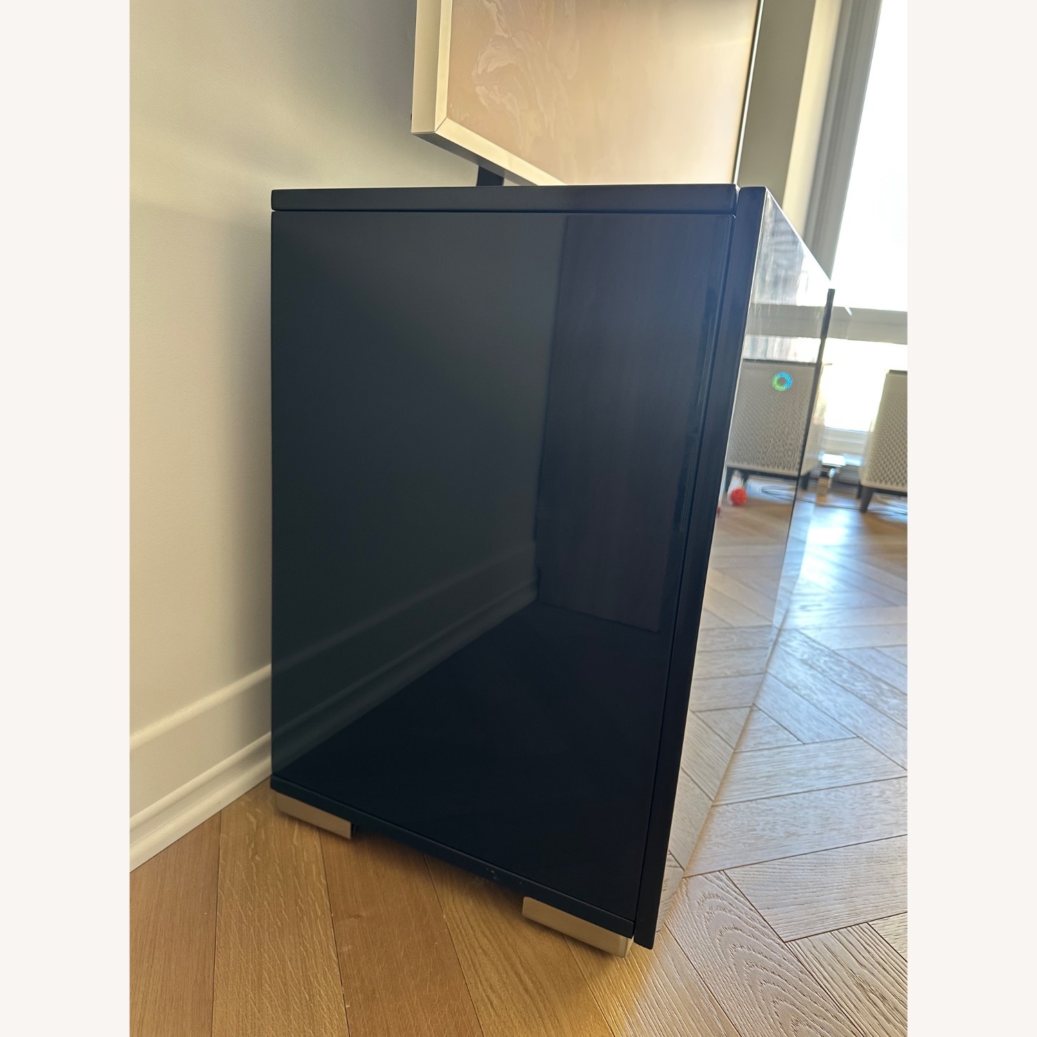 CB2 Fuel Blue Wood Sideboard - image-4