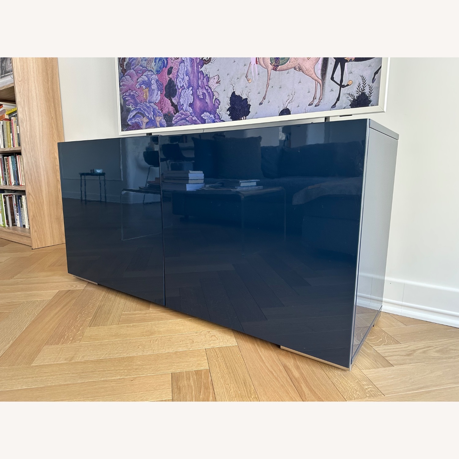 CB2 Fuel Blue Wood Sideboard - image-2