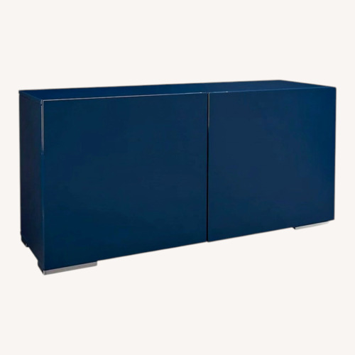 Used CB2 Fuel Blue Wood Sideboard for sale on AptDeco