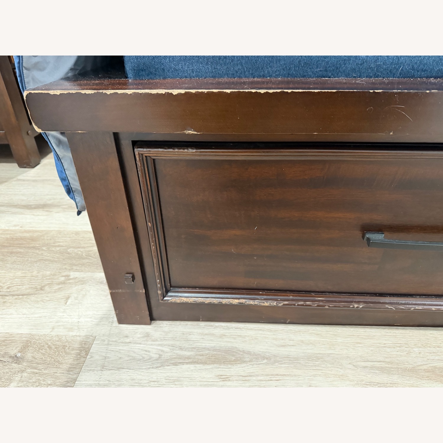 Bob's Discount Furniture Dark Brown Wood King Bed - image-4