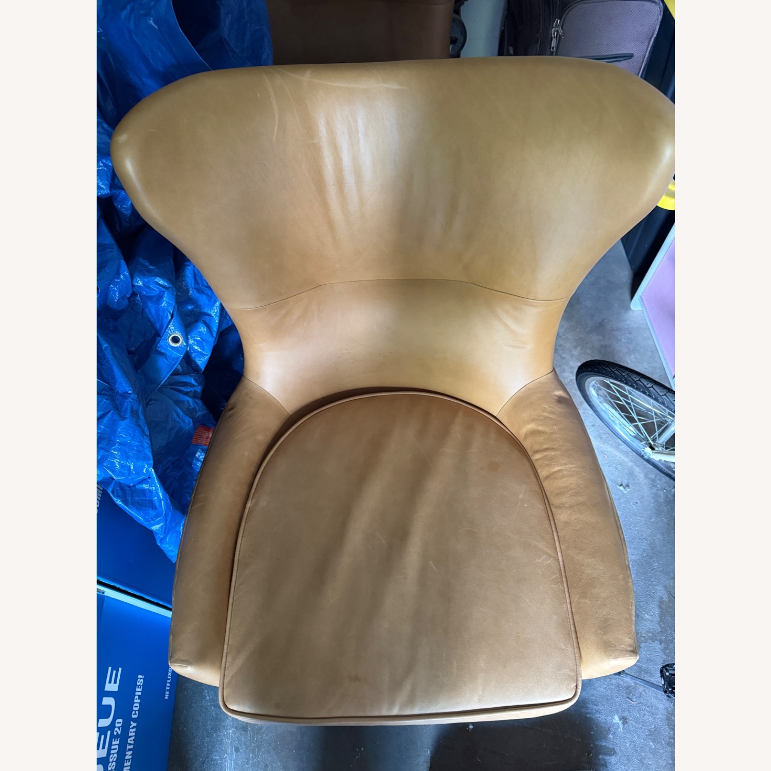 West Elm Natural Erik Leather Wing Chair - image-2