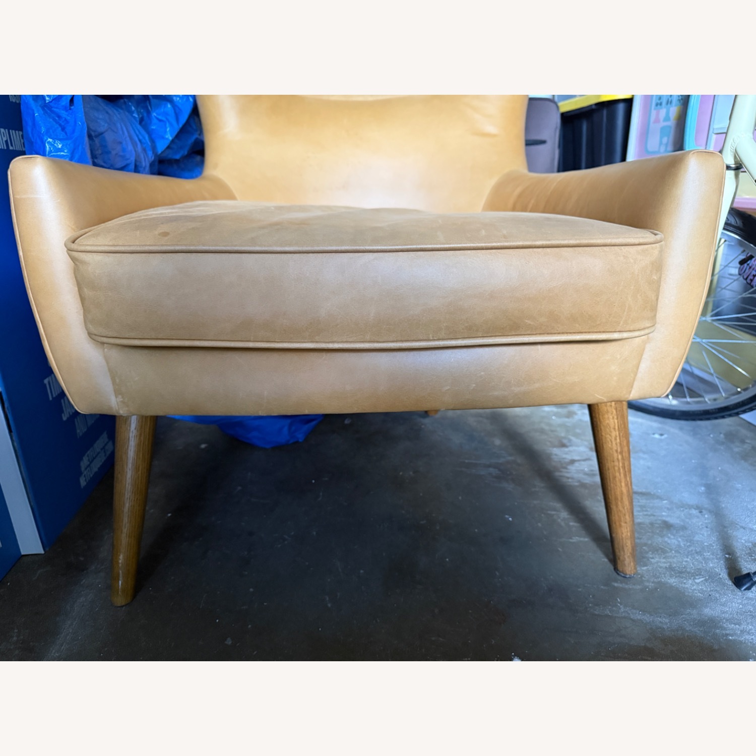 West Elm Natural Erik Leather Wing Chair - image-3