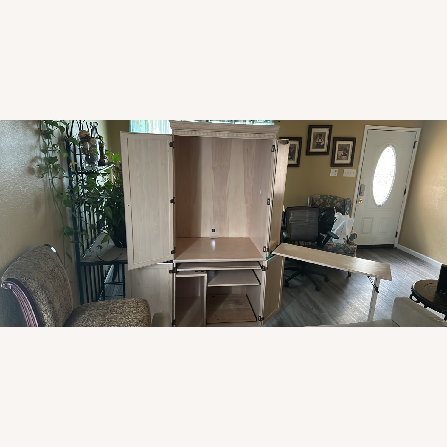 Wayfair Light Brown Wood Armoire - image-2