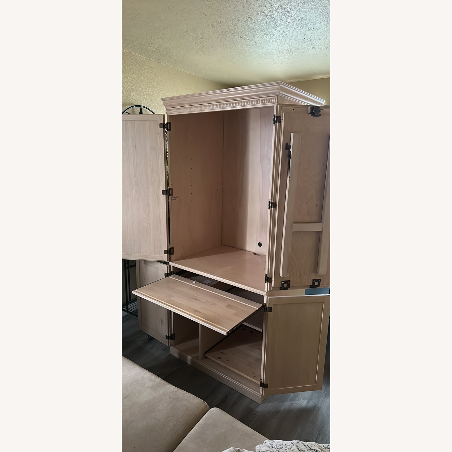 Wayfair Light Brown Wood Armoire - image-3