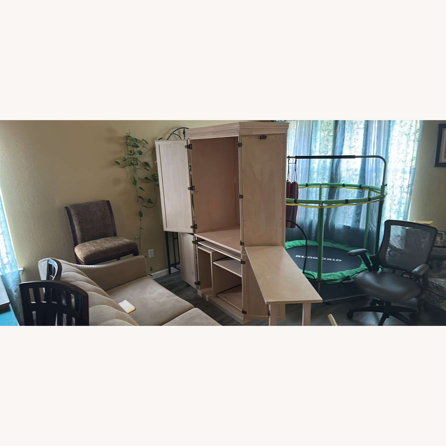 Wayfair Light Brown Wood Armoire - image-4