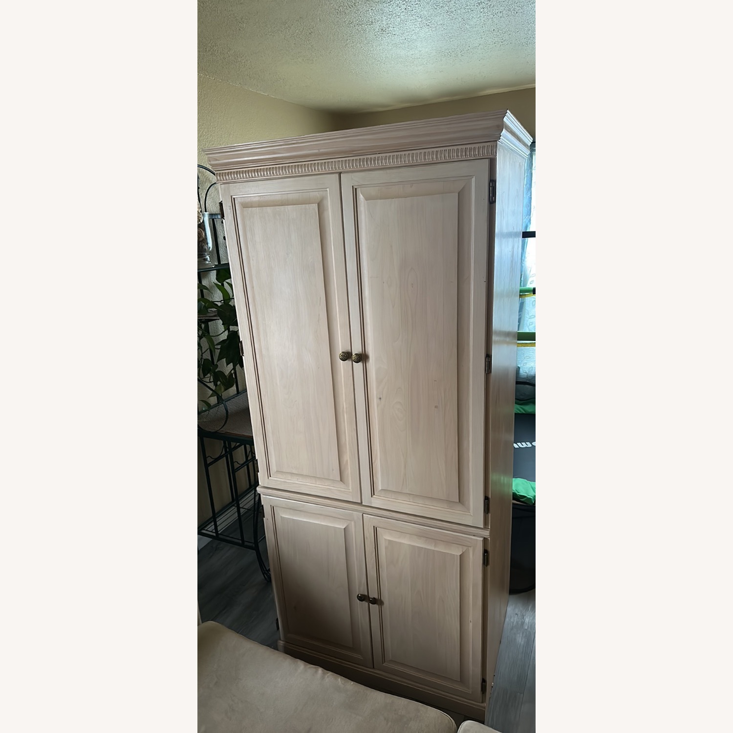 Wayfair Light Brown Wood Armoire - image-1