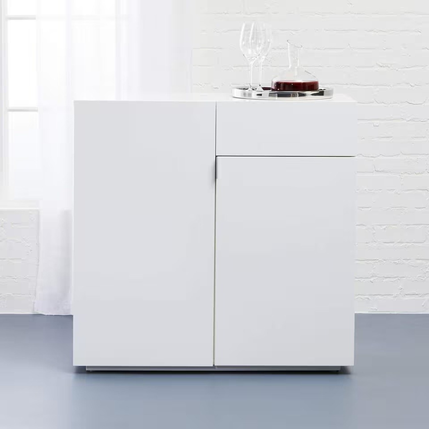 CB2 Swig White Lacquer Bar Storage - image-5