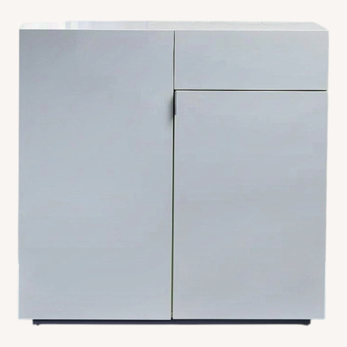 Used CB2 Swig White Lacquer Bar Storage for sale on AptDeco