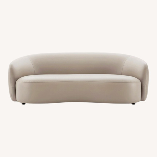 Used Vista Beige Leather Japandi Sofa for sale on AptDeco