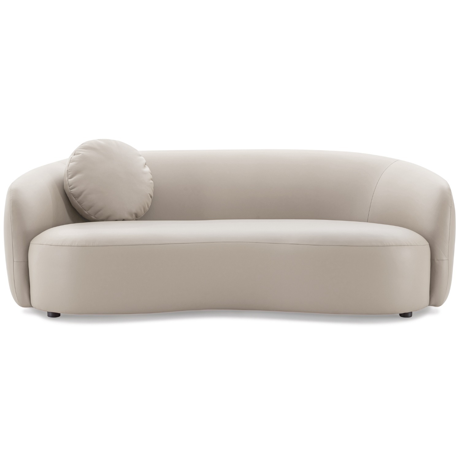 Vista Beige Leather Japandi Sofa - image-4