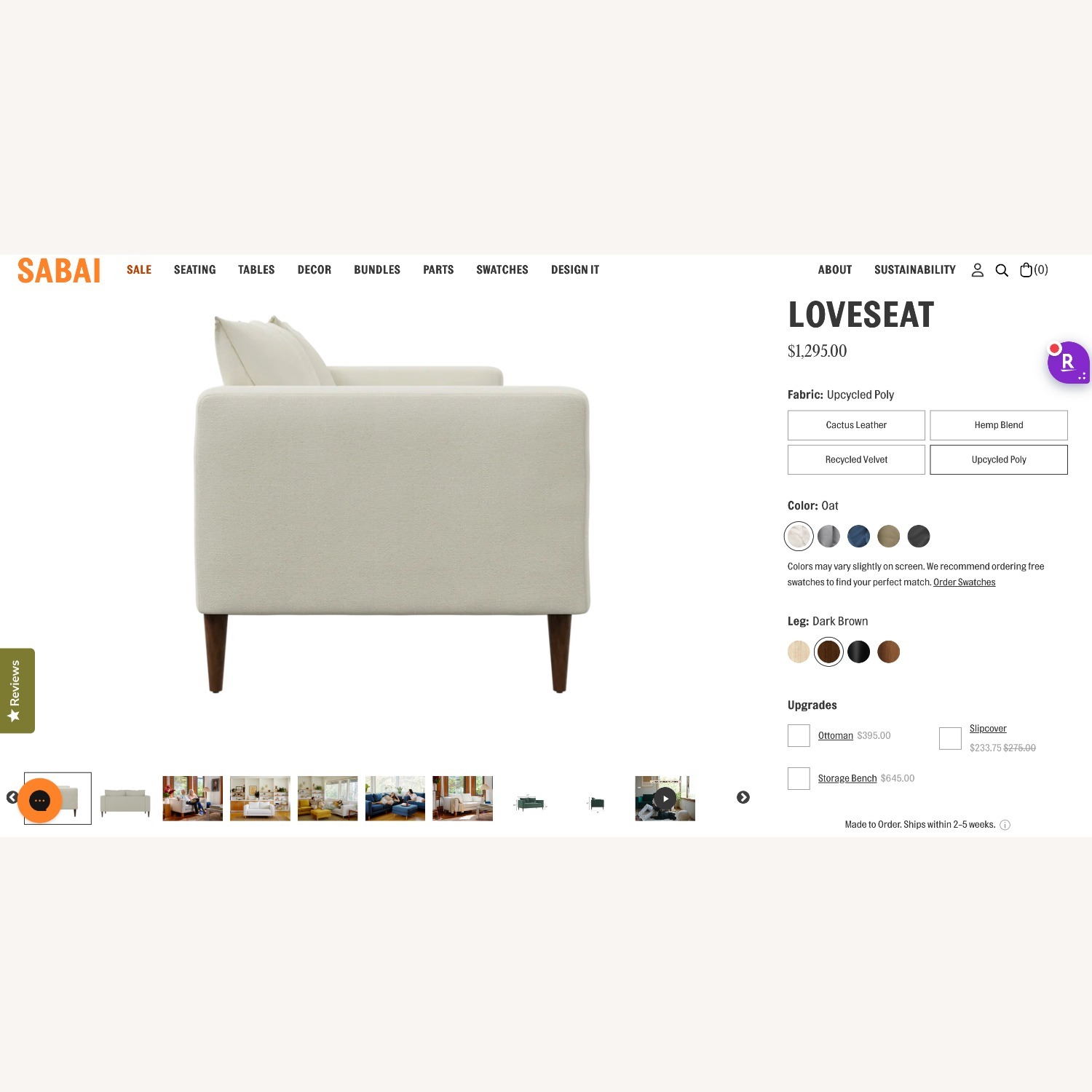 Sabai Design White Loveseat - image-4