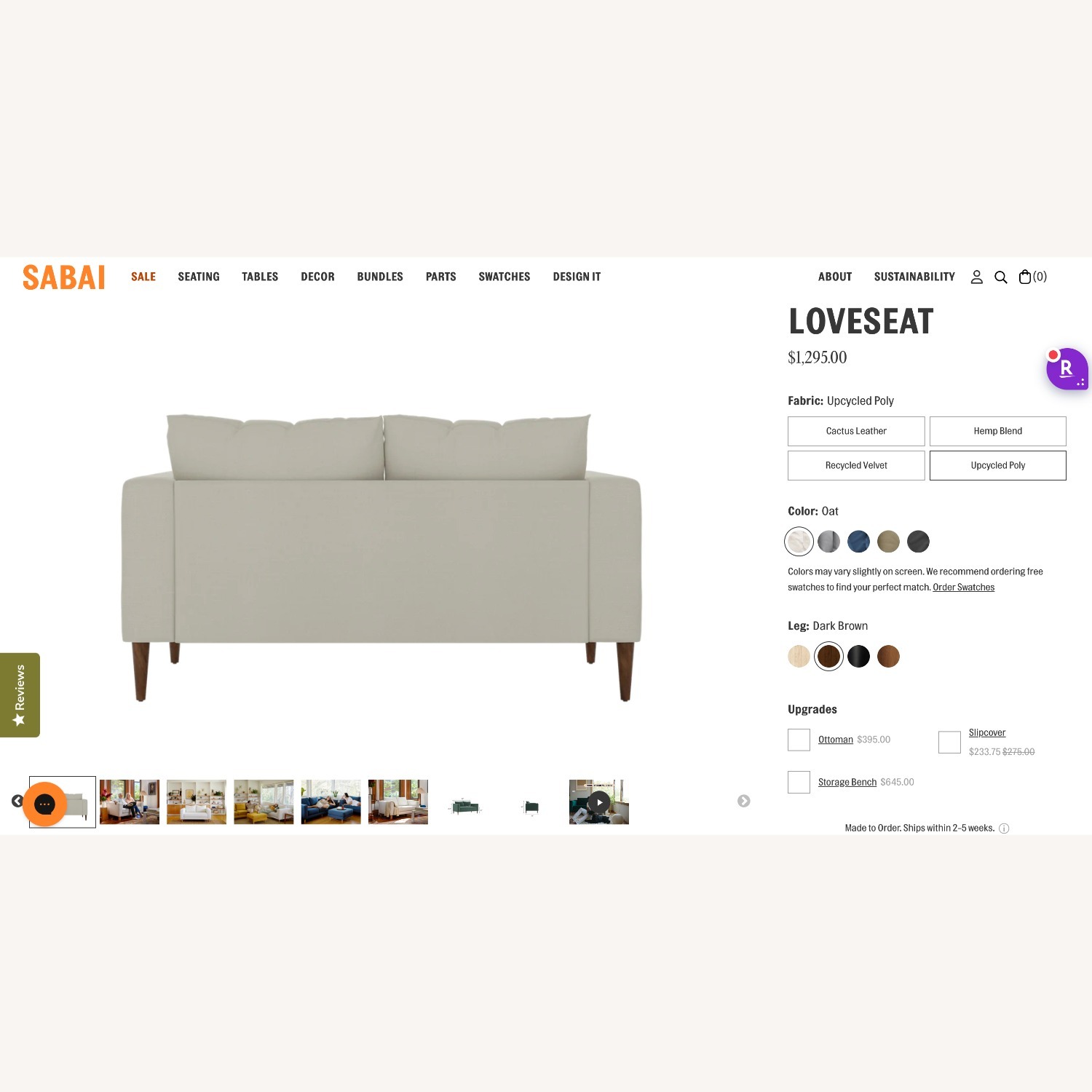 Sabai Design White Loveseat - image-7