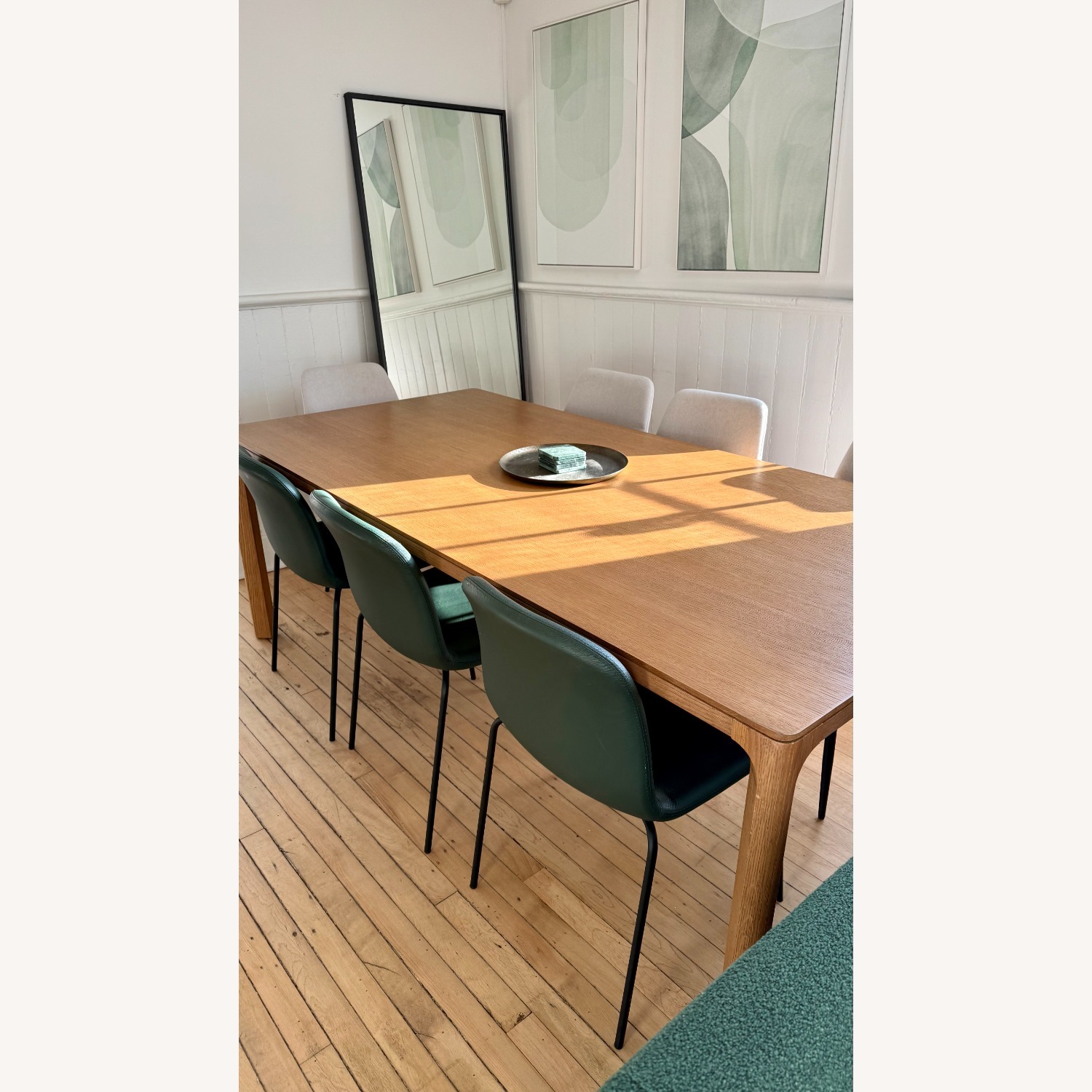 Design Within Reach Bacco Green Leather Dining Chairs - image-3