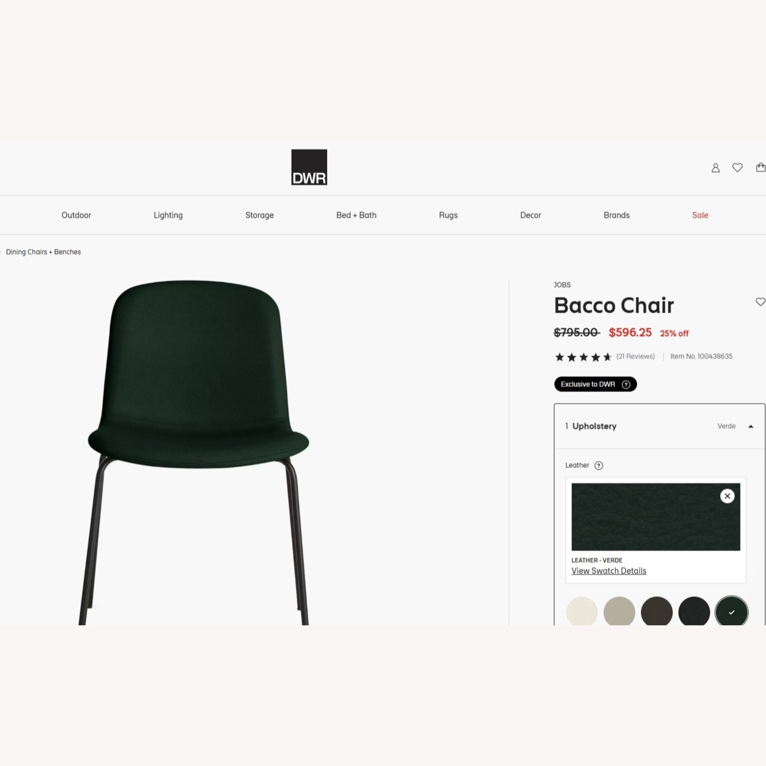 Design Within Reach Bacco Green Leather Dining Chairs - image-4