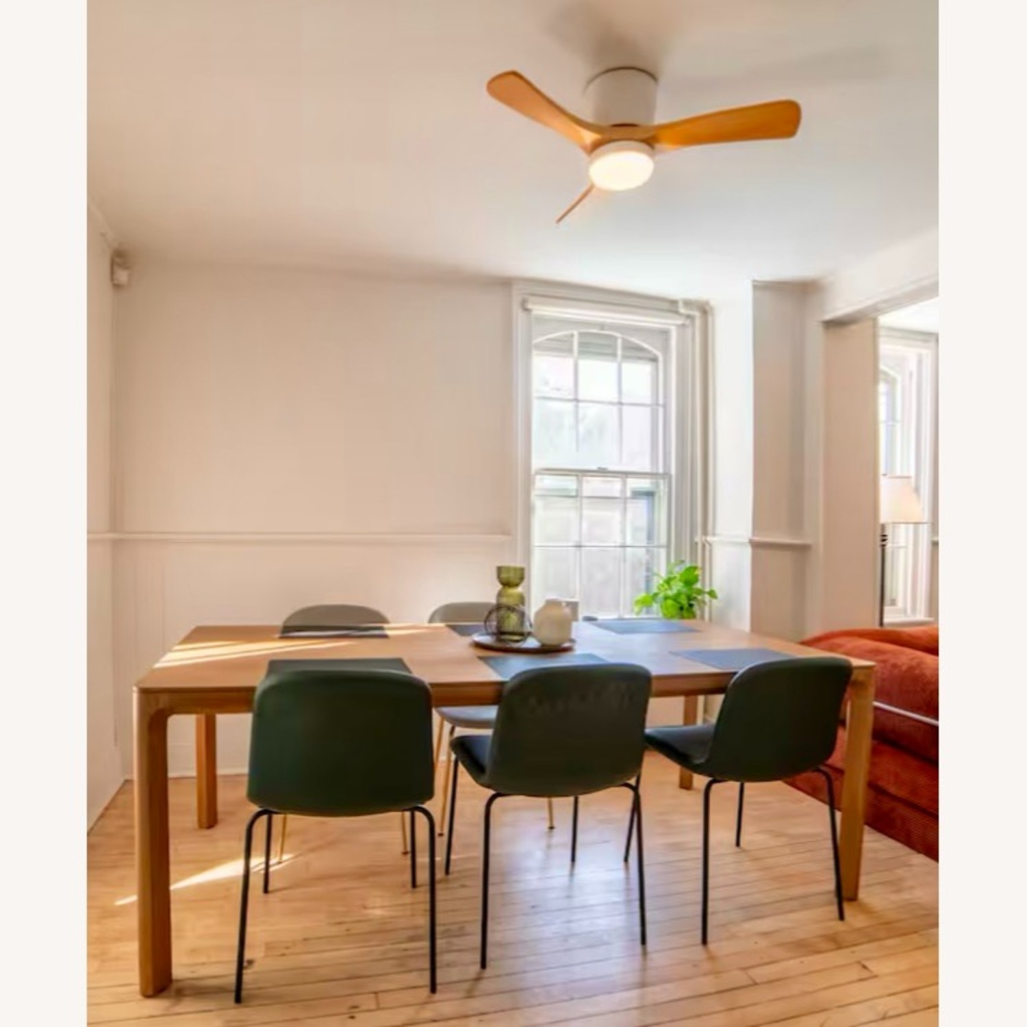 Design Within Reach Bacco Green Leather Dining Chairs - image-2