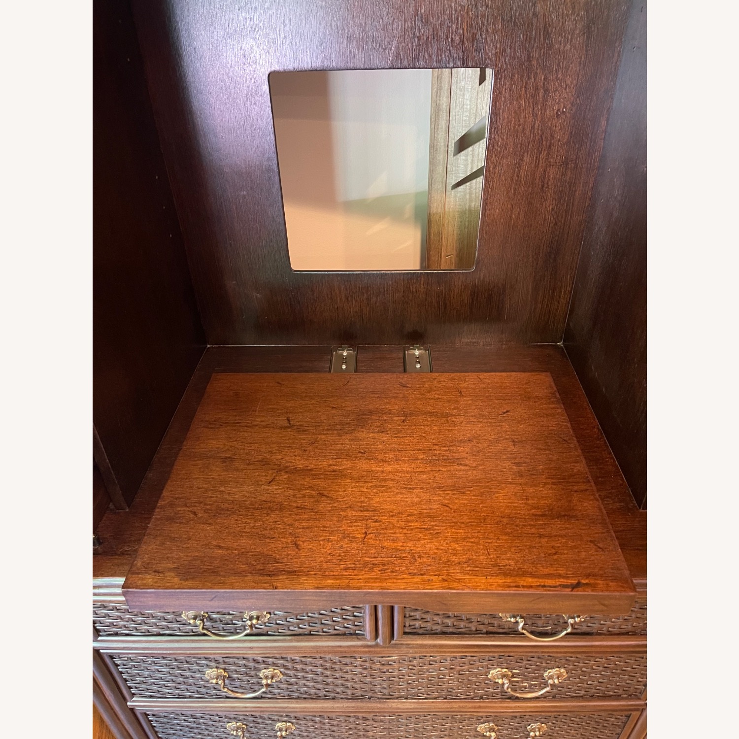 Rare Ficks Reed Rattan Armoire / TV / Bar Cabinet - image-10