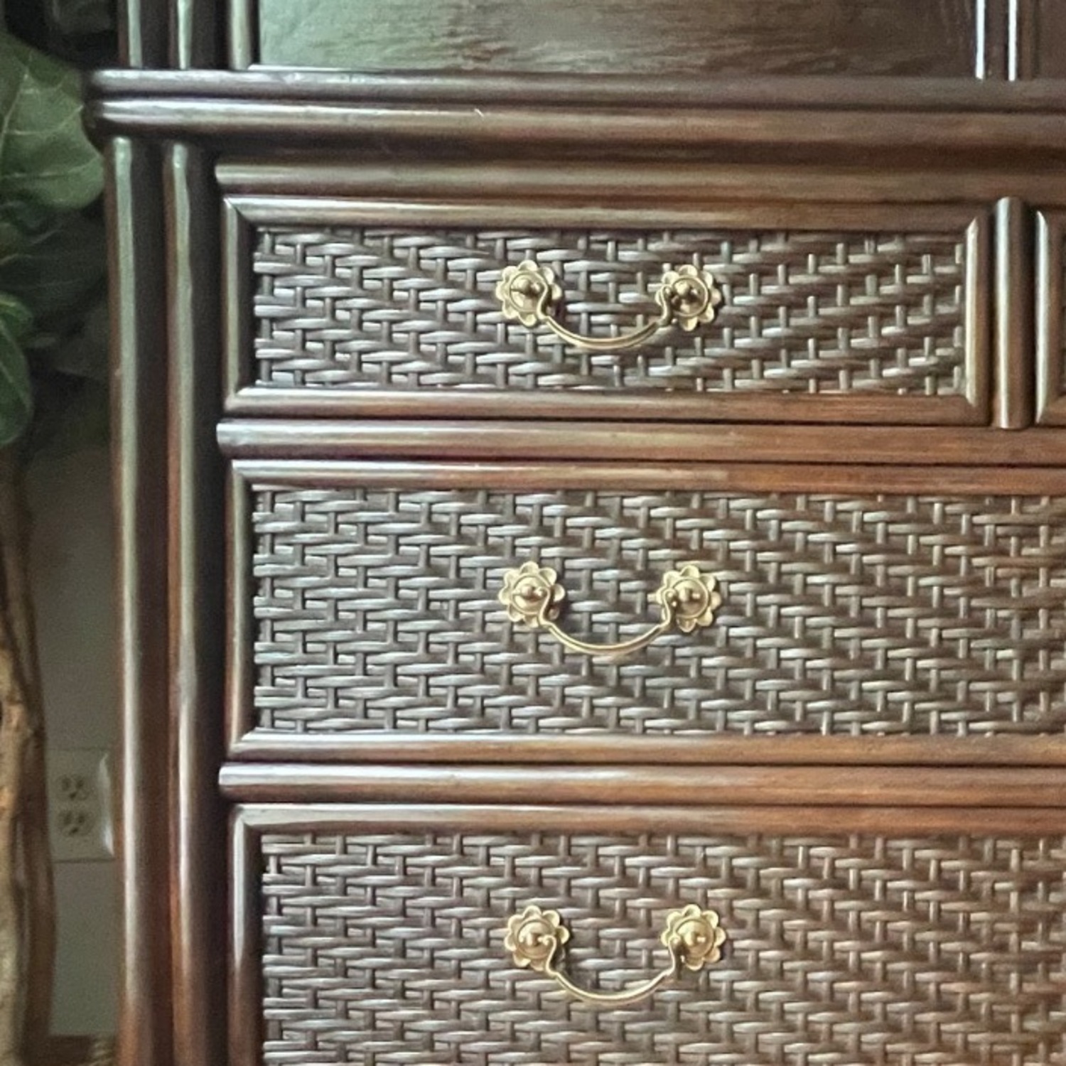 Rare Ficks Reed Rattan Armoire / TV / Bar Cabinet - image-13