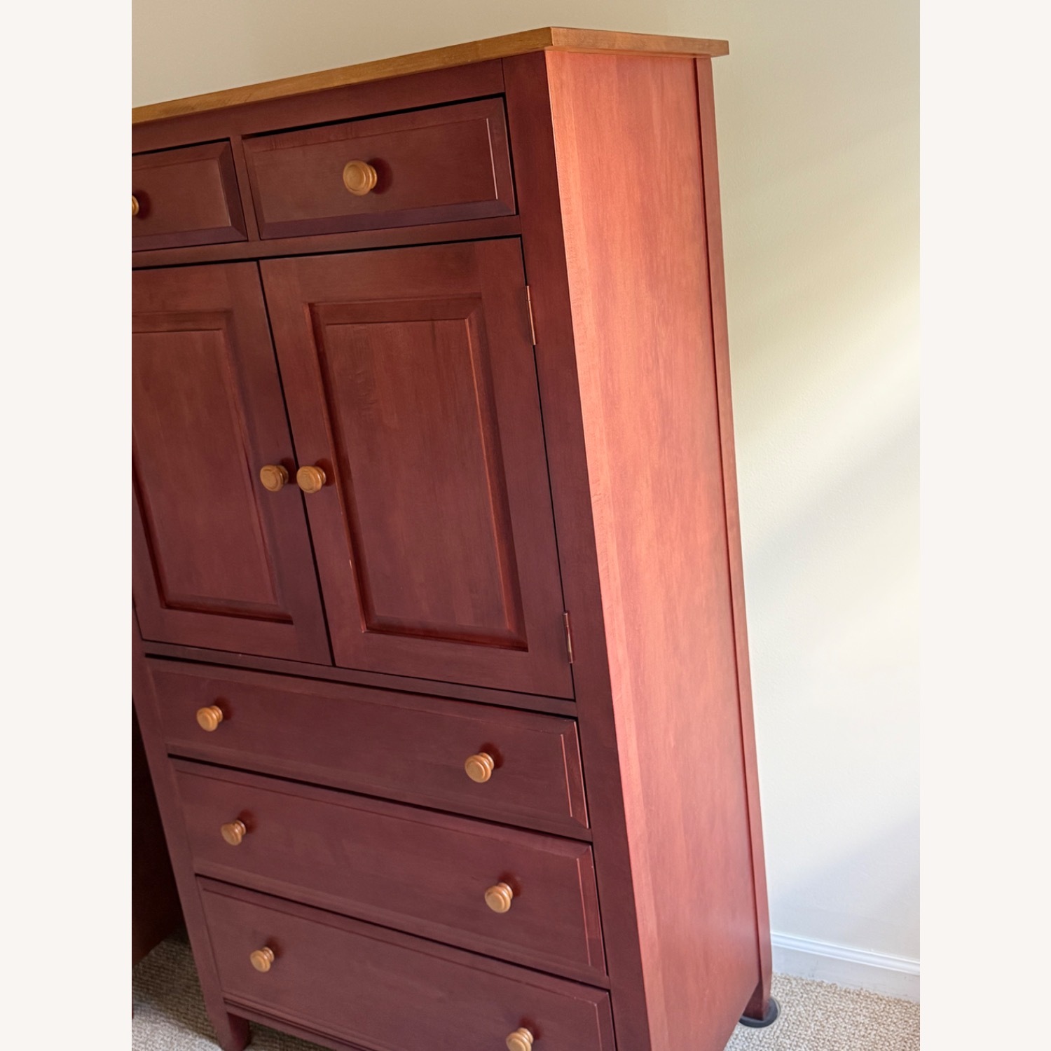 Ethan Allen Country Colors Red Wood Armoire - image-3