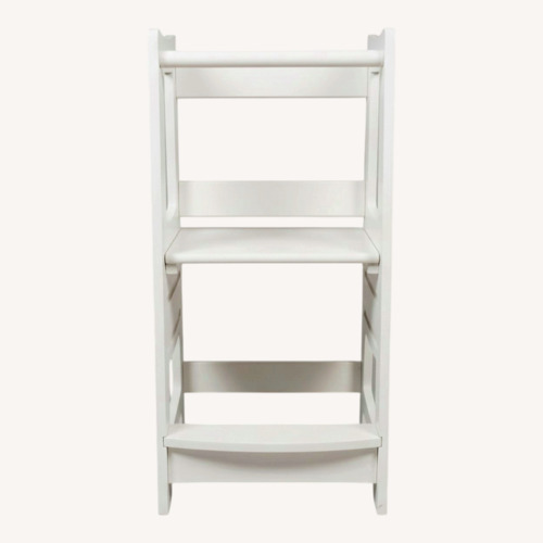 Used White Wood Stool for sale on AptDeco