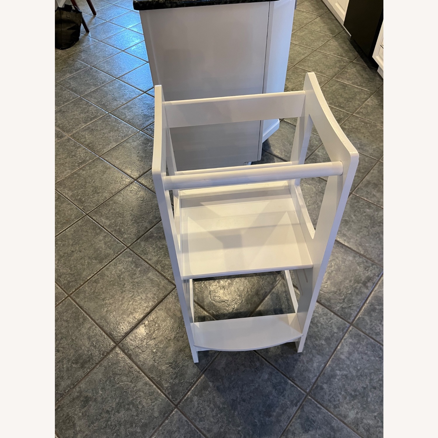 White Wood Stool - image-3