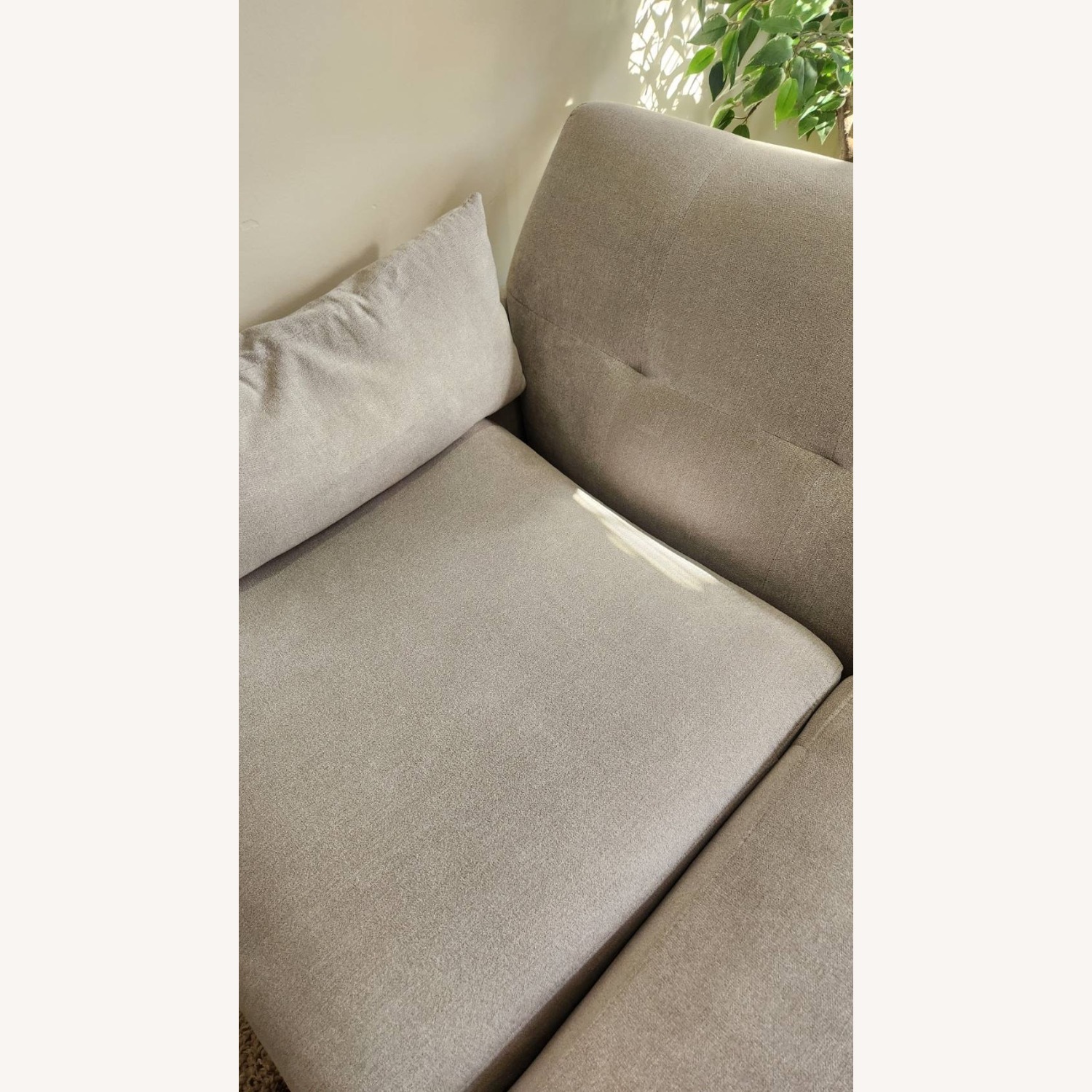 Light Gray Fabric Loveseat - image-4
