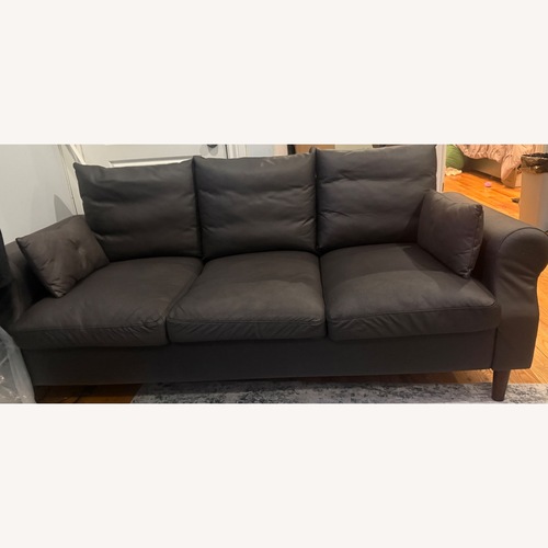 Used Dark Gray Leather 2 Seater Sofa for sale on AptDeco