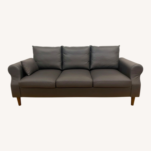 Used Dark Gray Leather 2 Seater Sofa for sale on AptDeco